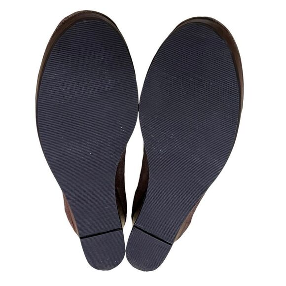 L.L. Bean Made/Brazil 9M Shoes Brown Suede Leather Wedge Penny Loafers Slip On - Picture 10 of 11